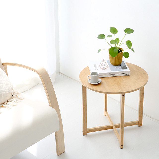 JAWAL 원목사이드테이블 WFR132B 대나무 5929.1563