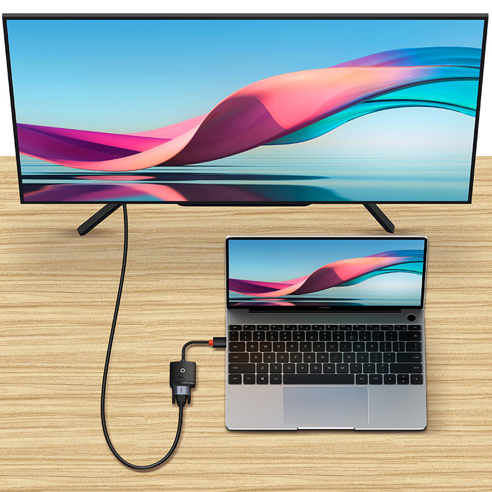 베이스어스 HDMI to VGA 변환 케이블 젠더 휴대용 노트북 데스크탑 모니터 연결 - 상세 이미지 3