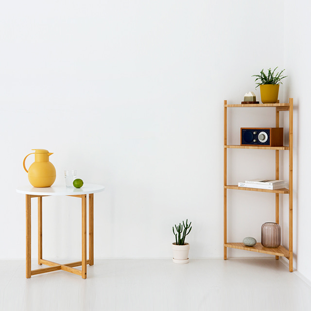 JAWAL 원목코너선반 WFR133B 대나무 340mmx340mmx990mm, 4단, 9975.1645 - 상세 이미지 2