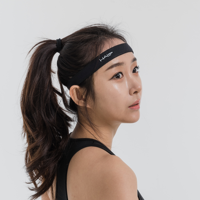 할로 헤드밴드 스포츠밴드 헤어밴드 밴드형 1인치 블랙 - 상품 이미지