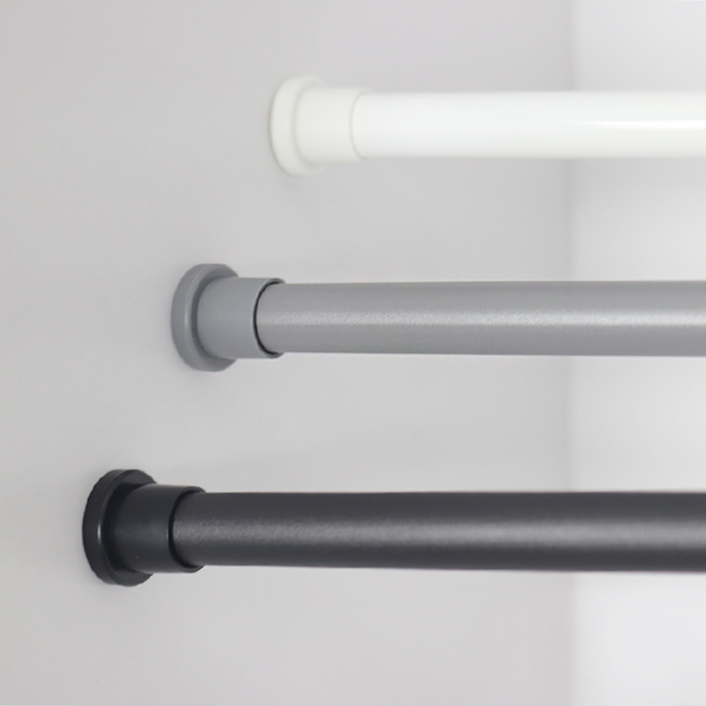 압축봉 무타공 커튼 설치 달기 암막 못없이 커튼봉 화이트50-80cm