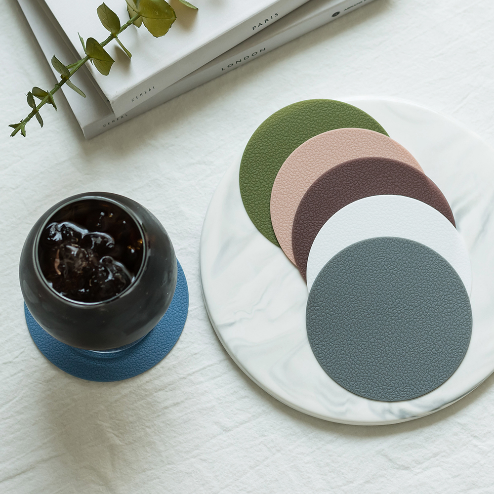 국산 플라이토 실리콘 디자인 컵받침 카페 원형 티코스터 컵받침대 제품 이미지