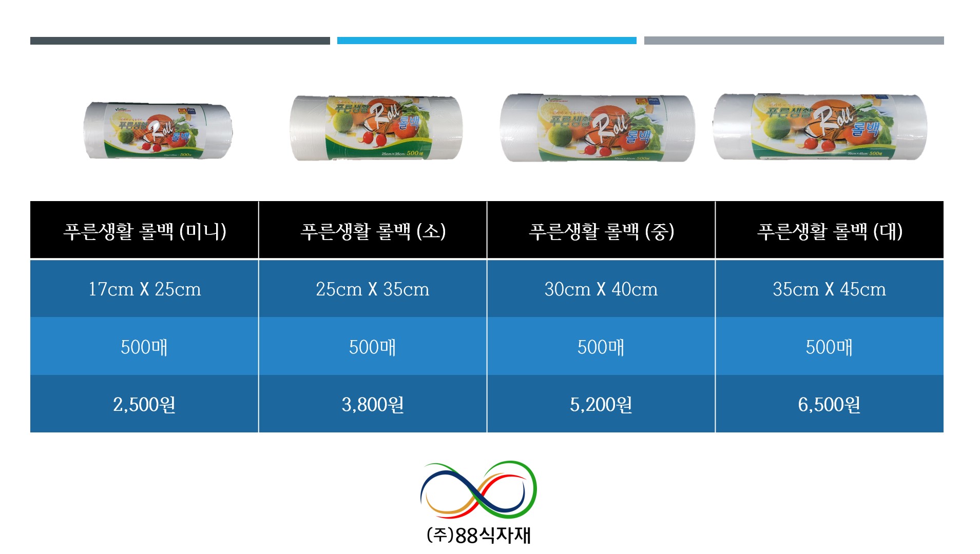 [대용량] 위생봉투 롤백, 롤위생백 / 미니, 소, 중, 대 푸른생활 - 상세 이미지 2