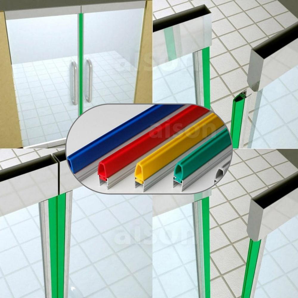 2100MM 고무 유리문손보호대 강화도어손보호대 - 메인 이미지
