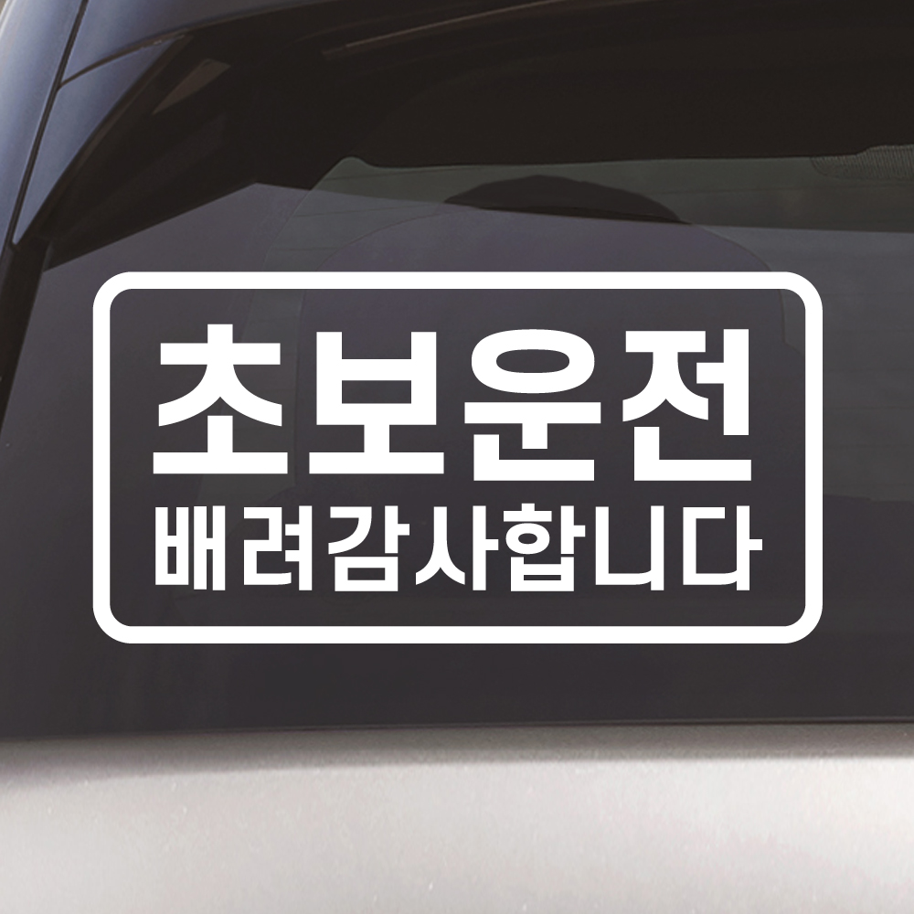 심플라인 초보운전 스티커 N-006M 흰색 - 상세 이미지 5