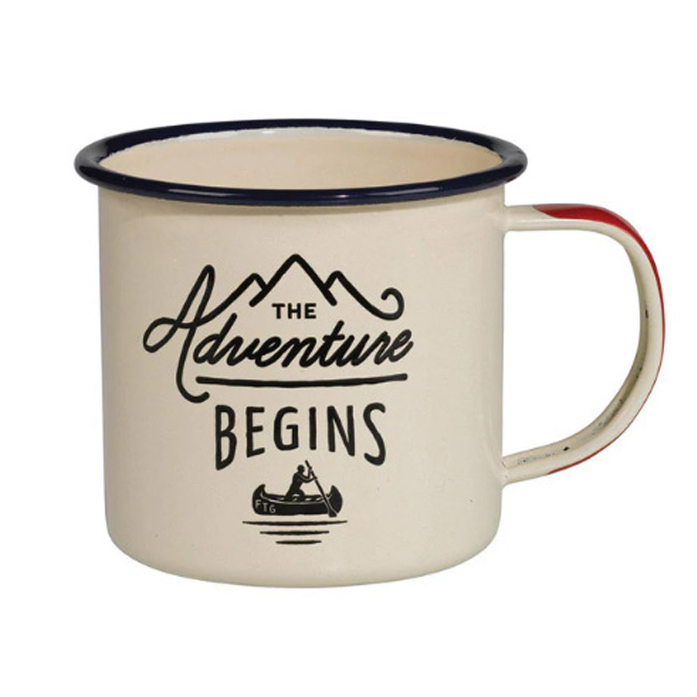 젠틀맨 하드웨어 감성 캠핑 머그컵 법랑 캠핑컵 Adventure Begins Cream - 상품 이미지