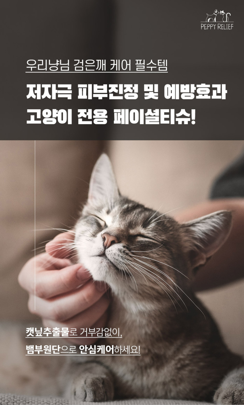 페피릴리프 고양이 물티슈 10팩 대나무원단 페이셜티슈 판매처 상세 정보 이미지 2