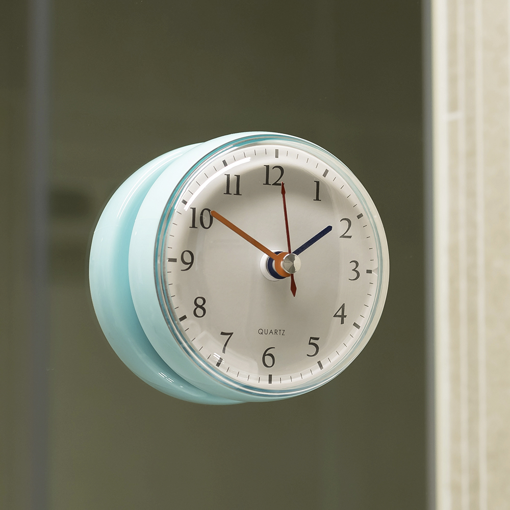 플라이토 국산 욕실 주방 화장실 방수 시계 벽걸이 흡착 무소음 벽시계