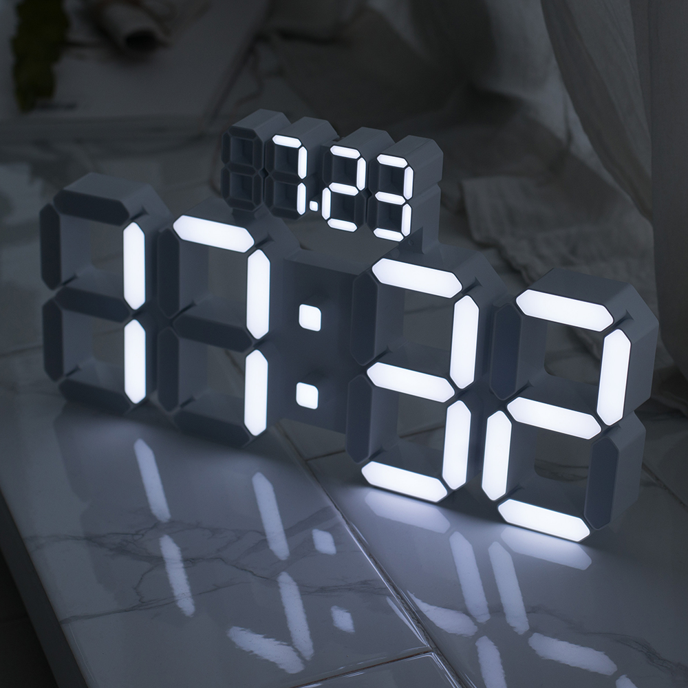 플라이토 데이즈 벽시계 무소음 전자 디지털 인테리어 사무실 개업 거실 LED 벽걸이시계