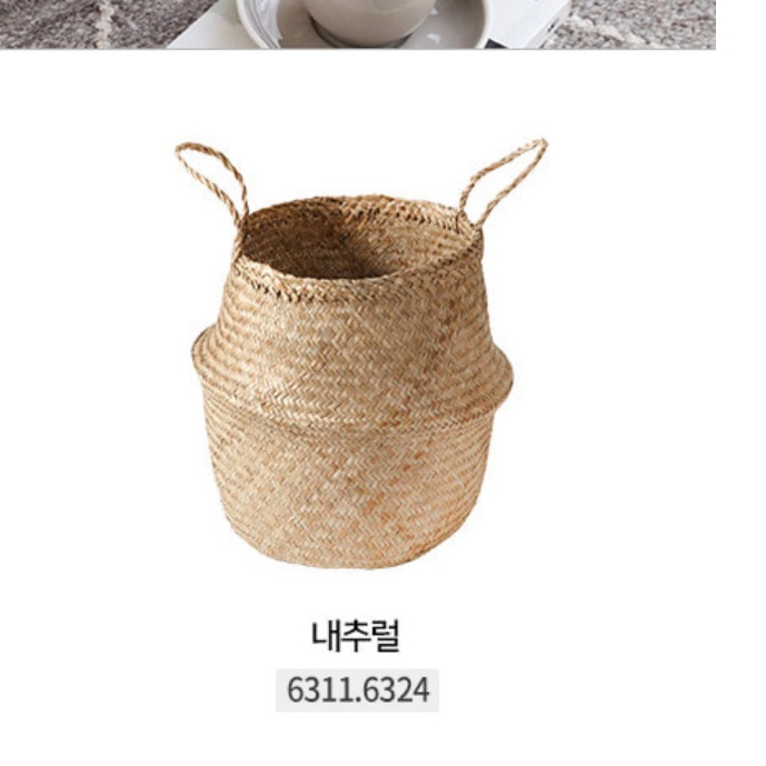 왕골 원형 라탄 꽃바구니 재료 손잡이 미니라탄바구니 이미지 8