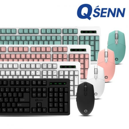 QSENN(큐센) MK450 무선 키보드 마우스 세트 (블랙)
