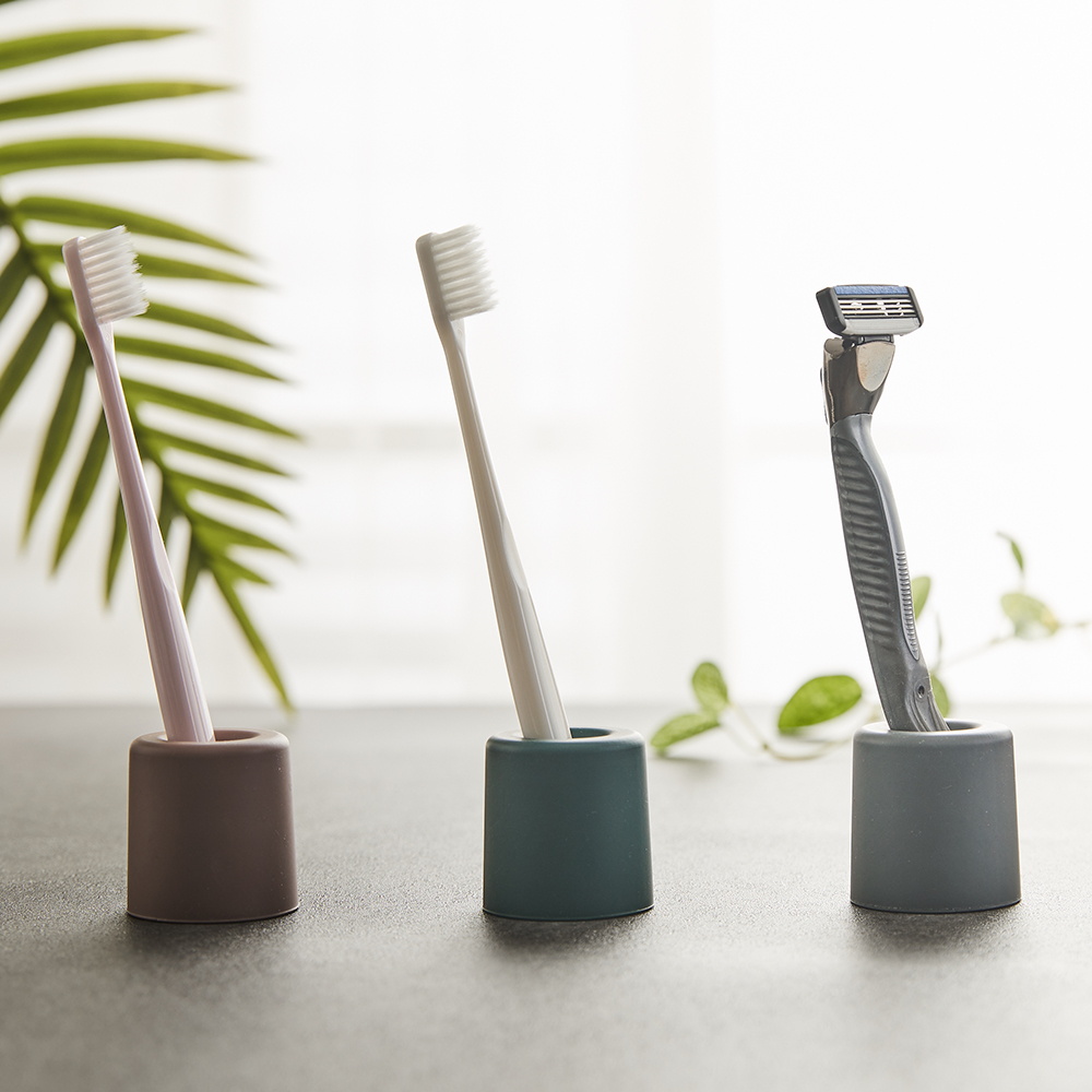 국산 플라이토 실리콘 욕실 화장실 칫솔 꽂이 홀더 거치대 파스텔