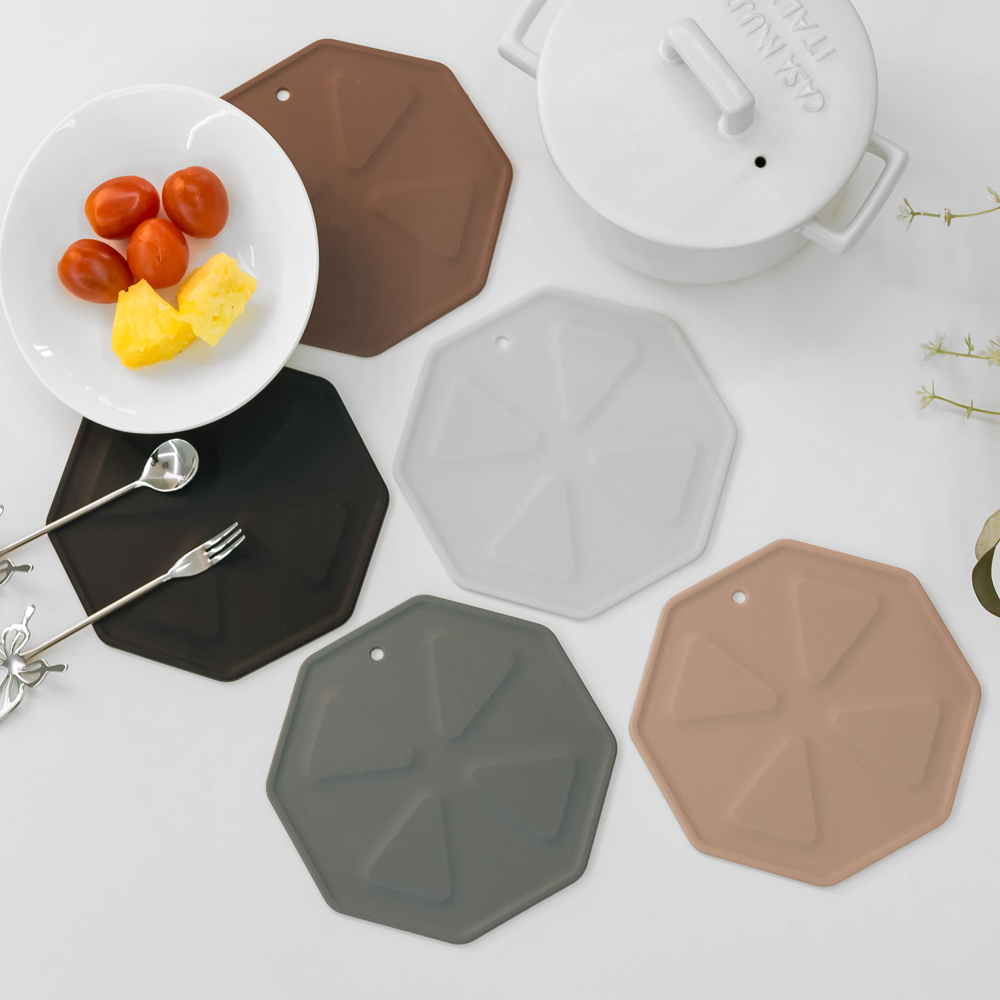 국산 플라이토 주방 디자인 실리콘 냄비받침대 폴리곤