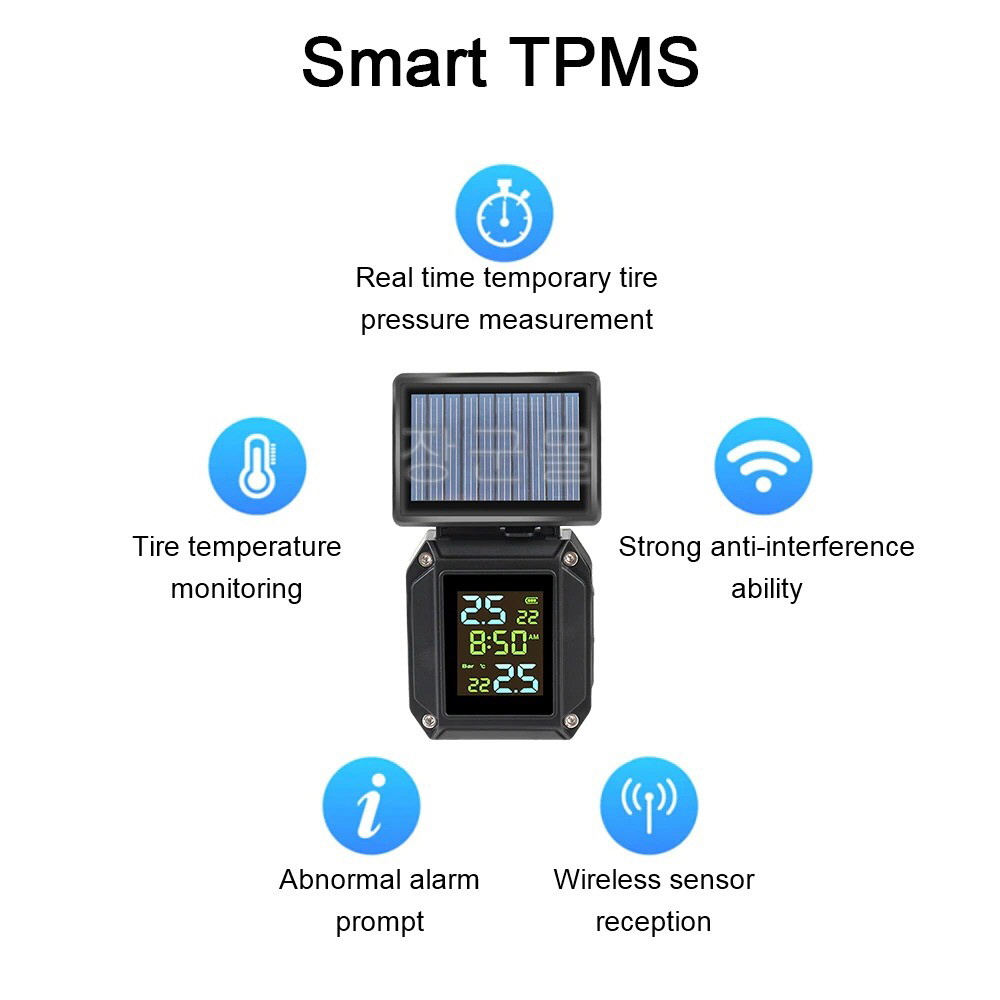 오토바이 TPMS 타이어 공기압 압력 센서 태양열충전 - 상세 이미지 5