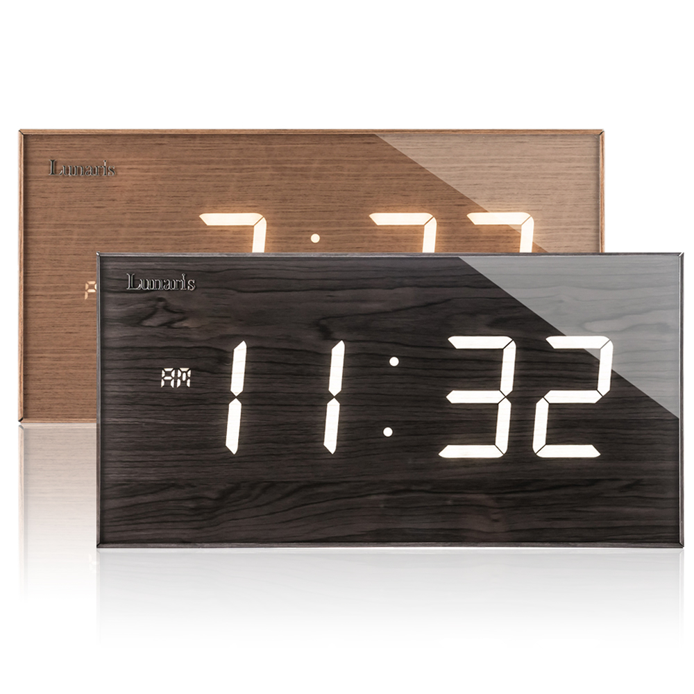루나리스 국산 디지털 LED 전자 벽시계 위성 GPS FM 전파 수신 우드 벽걸이시계 거실 사무실 개업 클래식