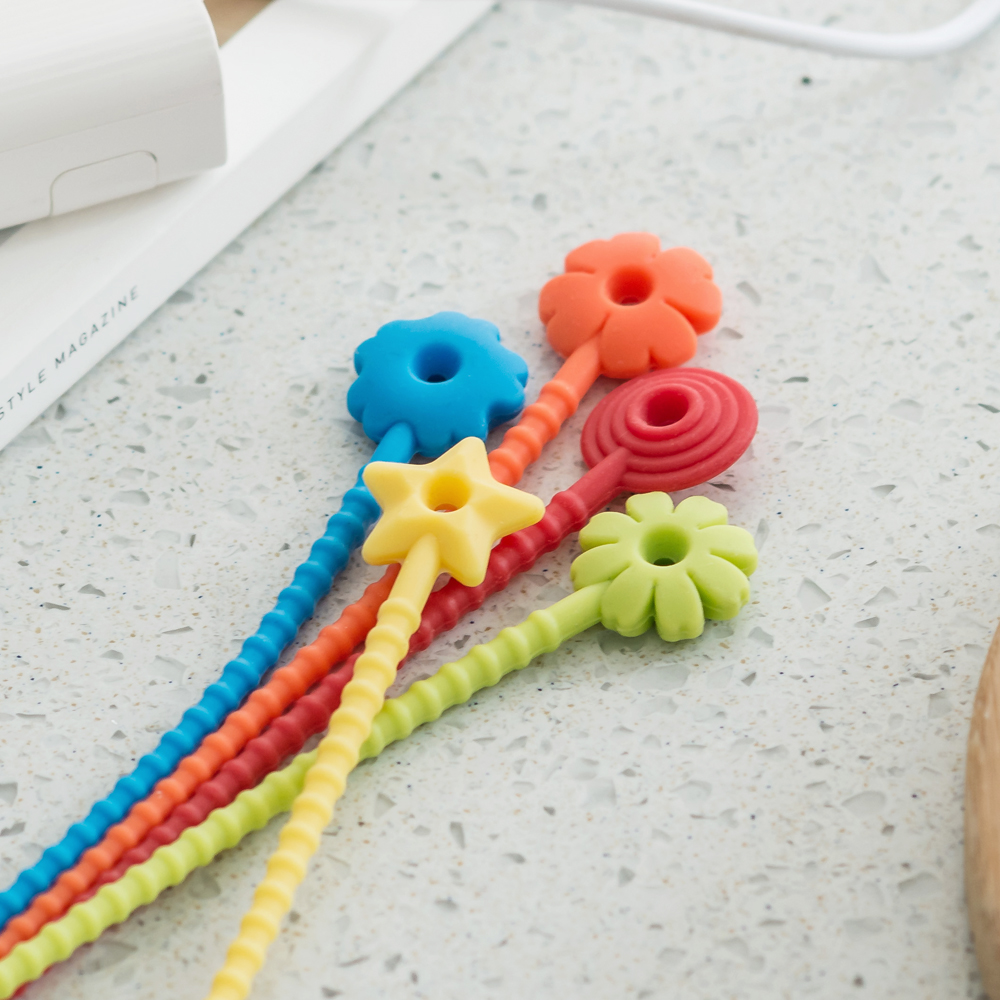플라이토 실리콘 컬러타이 무꾸미 모음 꽃잎 5P (봉지,케이블 정리)