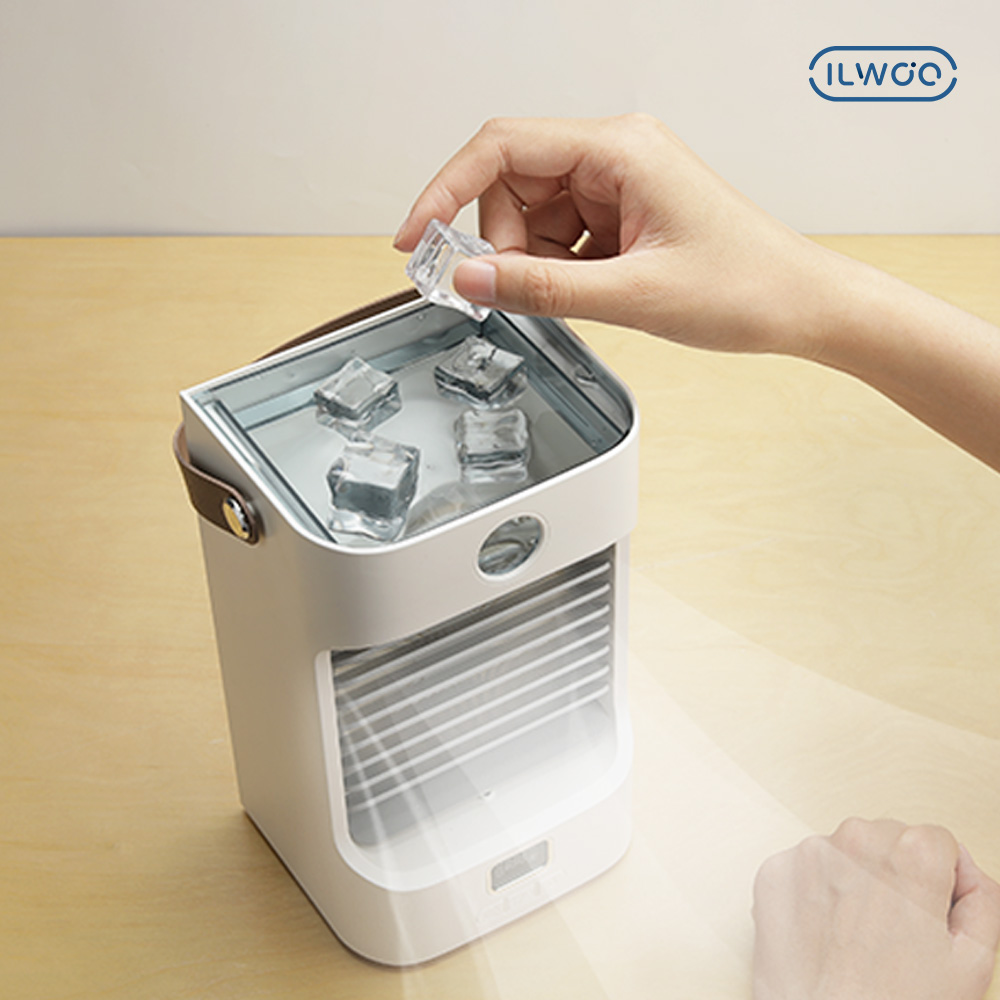 일우 이동식 싱글 무선 미스트 얼음선풍기 에어쿨러 미니냉풍기 자동회전 IW-G777