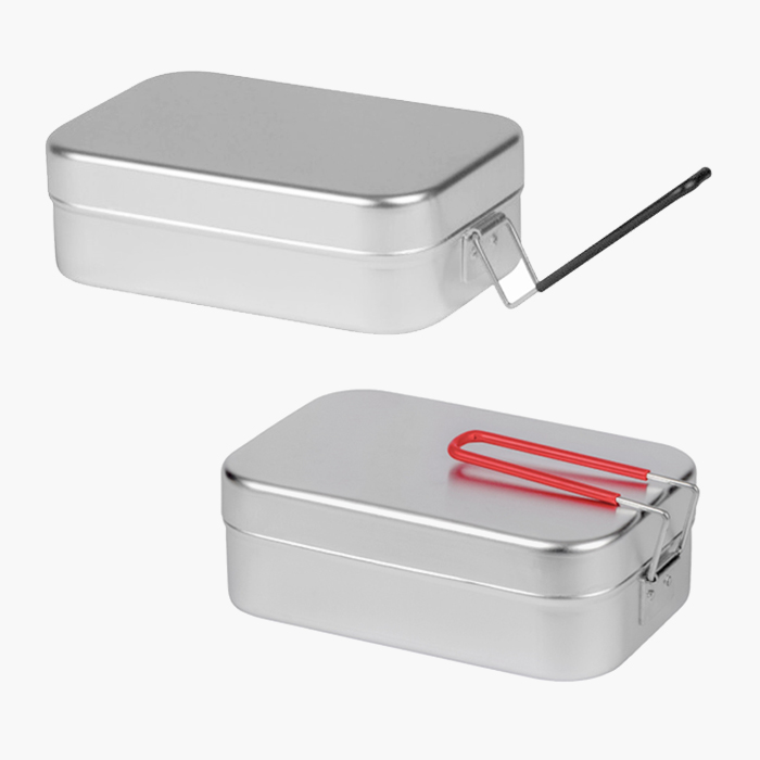 트란지아 손잡이 사각반합 20X13X7cm 캠핑 백패킹 알루미늄 휴대용 반합