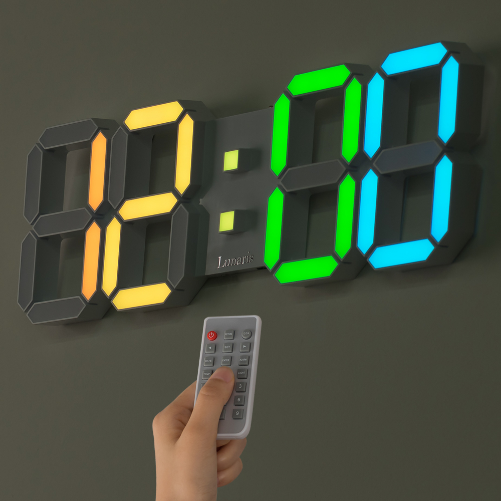 루나리스 국산 전자 디지털 벽걸이시계 무소음 LED 인테리어 거실 개업 집들이 선물 무드등 벽시계 9종