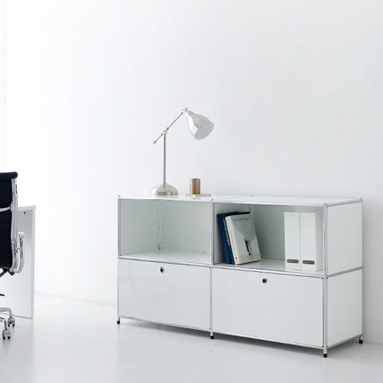 심플리 2x2 수납장 2문 BC017 1520mmx400mmx820mm, 2단, 화이트 6746.6933 - 상세 이미지 2