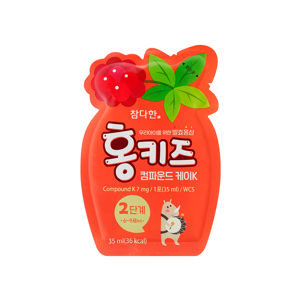 [네이버 단독 50포] 참다한 홍키즈 컴파운드케이K 2단계 어린이 홍삼 키즈 유아 발효 50포, 1개 - 상세 이미지 3