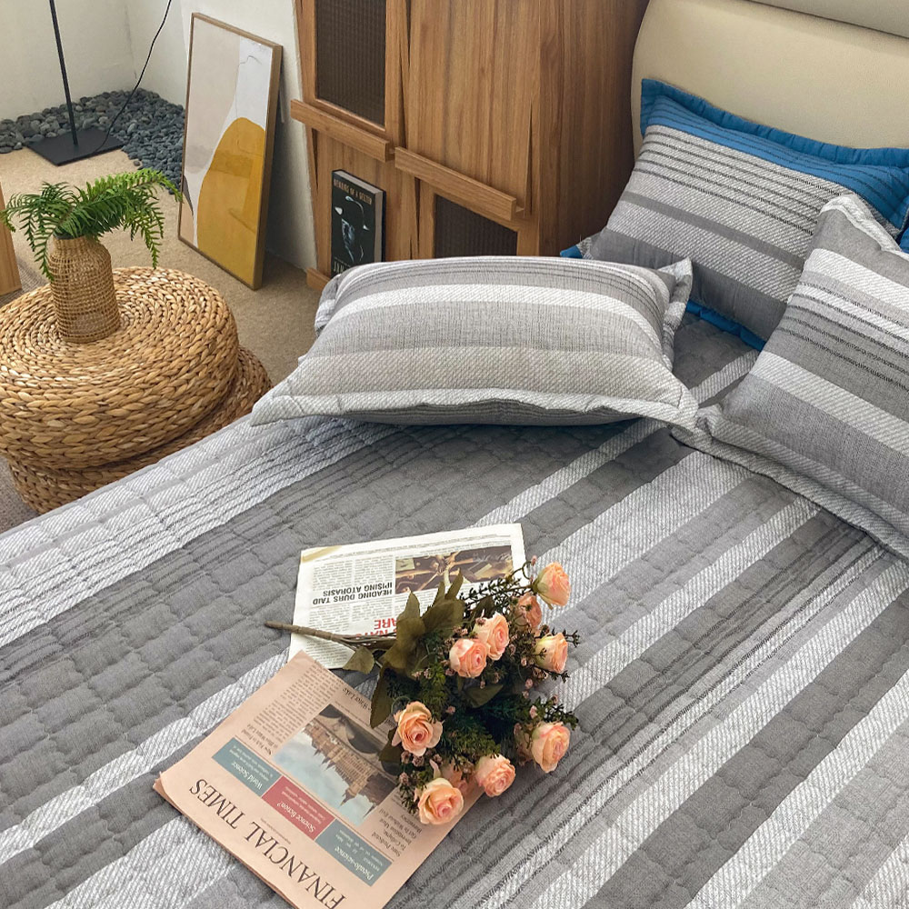 소프트 세미마이크로 누빔 매트리스 커버 먼지없는 항균 원단 클릭 그레이 SS