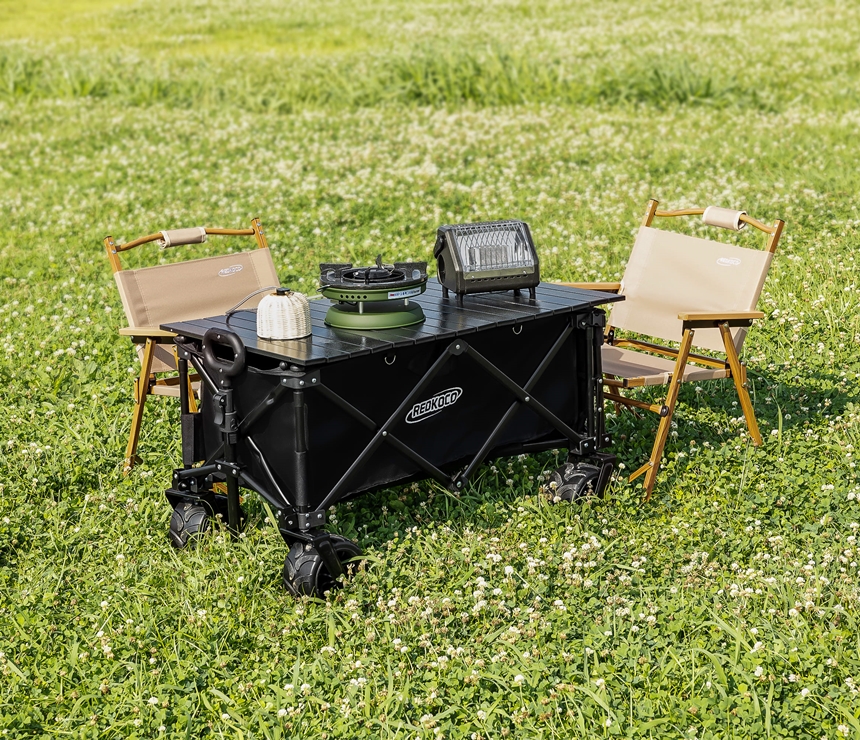 레드코코 캠핑웨건 왜건카트 수레 뒷문오픈 광폭타이어 롱바디