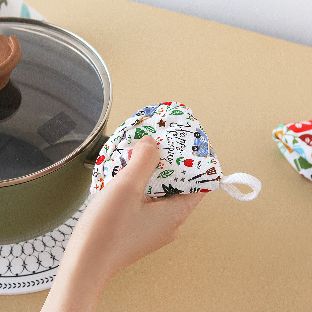 부엌 키친 전자렌지 미니 삼각 꼬깔 뜨거운거잡는 냄비 손잡이 주방 오븐장갑 캠핑여우