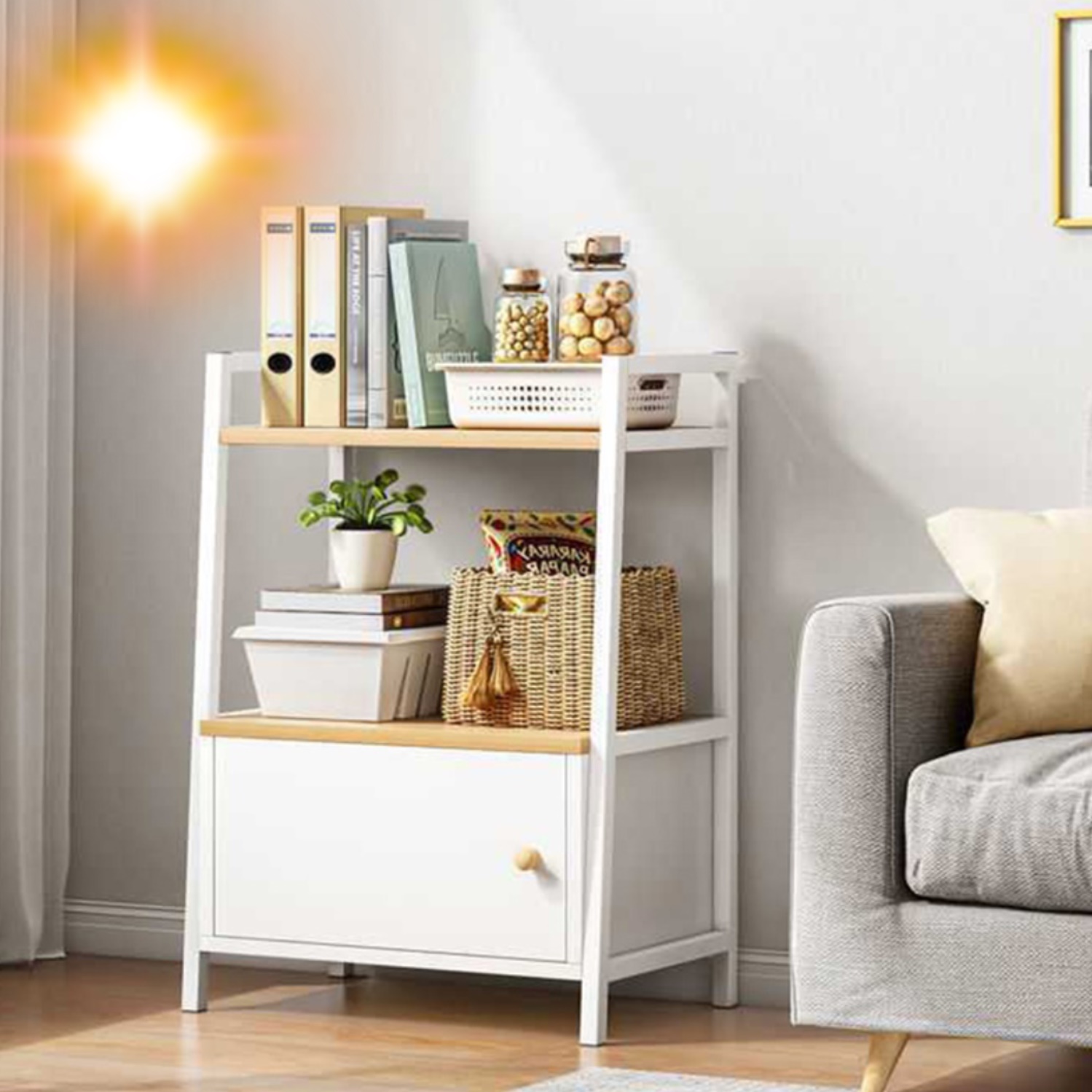 화이트 작은장식장 낮은 소형 장식장 수납장식장 거실진열장