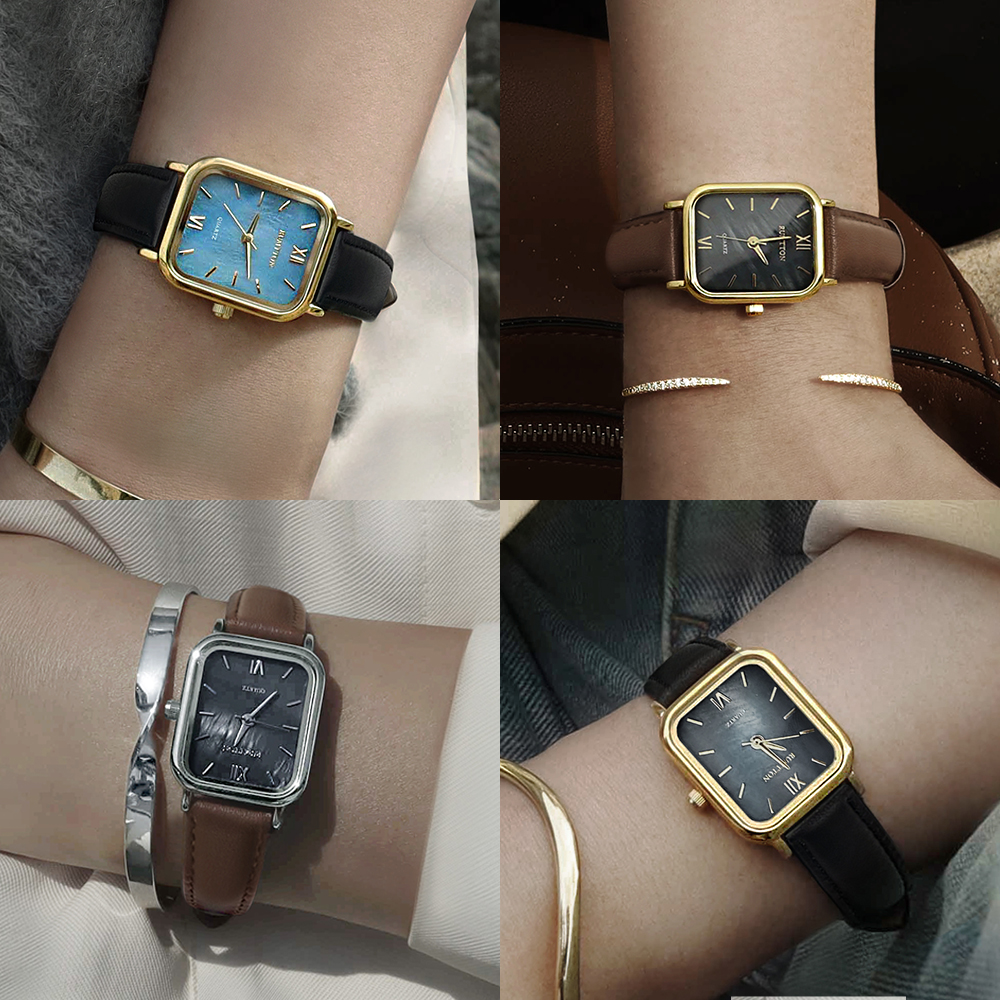 럼튼 자개 시계 하버 여성 가죽 손목 시계