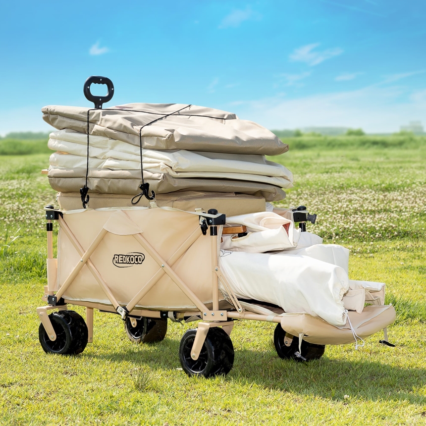 레드코코 캠핑웨건 왜건카트 수레 뒷문오픈 광폭타이어 롱바디