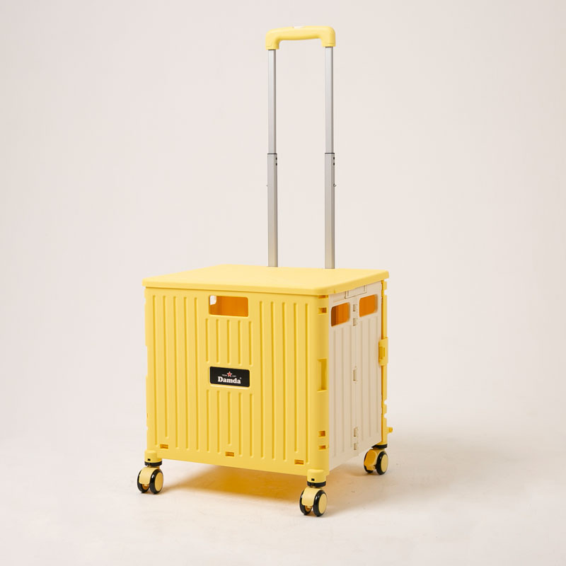 담다 쇼핑카트 옐로우 장바구니캐리어 바퀴달린 시장바구니 폴딩카트 마트 박스 손수레 피크닉