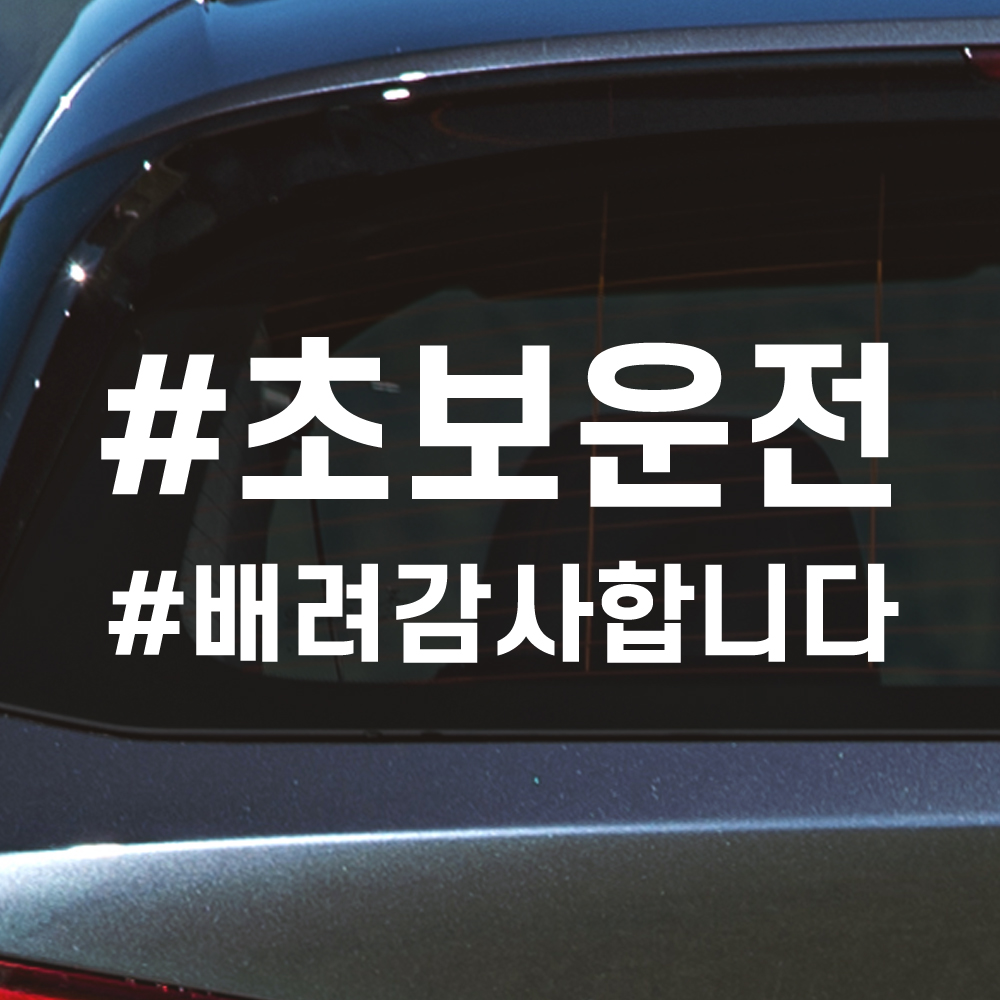 반전라인 초보운전 스티커 주문제작 N-020L 흰색 대형 - 상세 이미지 5