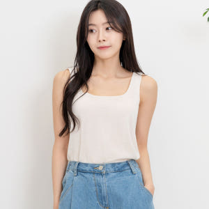 면접나시 흰 민 소매 속 스퀘어넥 니트 나시 착용 후기 | 사이즈/핏 총정리 - 상품 이미지 3