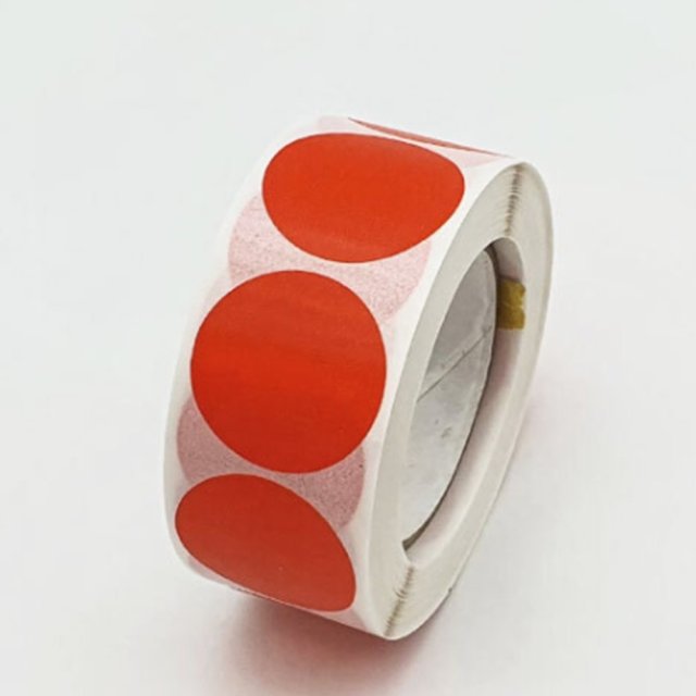 동그라미 스티커 봉인 무지 씰티커 원형스티커 빨강 - 상품 이미지