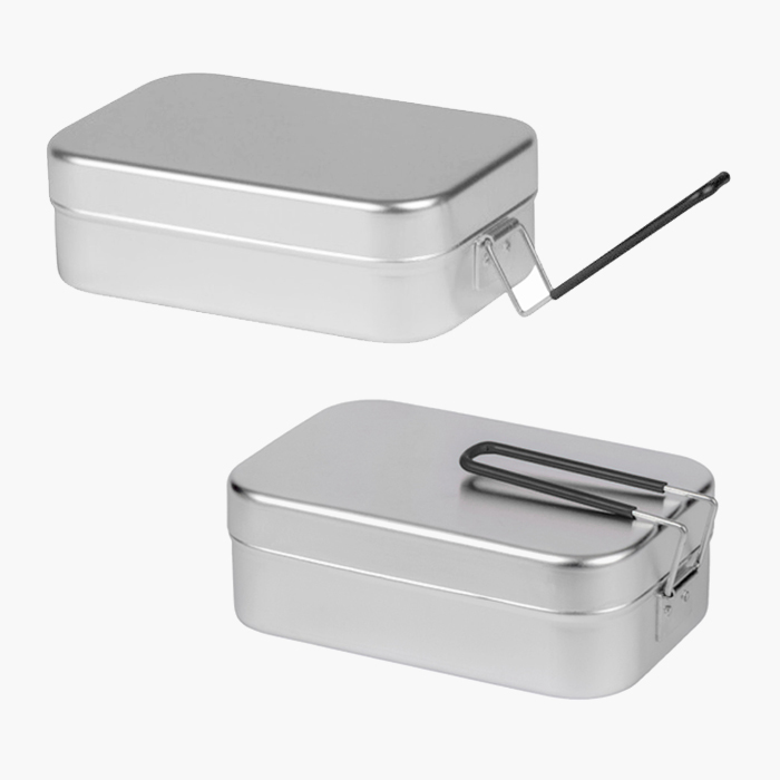 트란지아 손잡이 사각반합 20X13X7cm 캠핑 백패킹 알루미늄 휴대용 반합