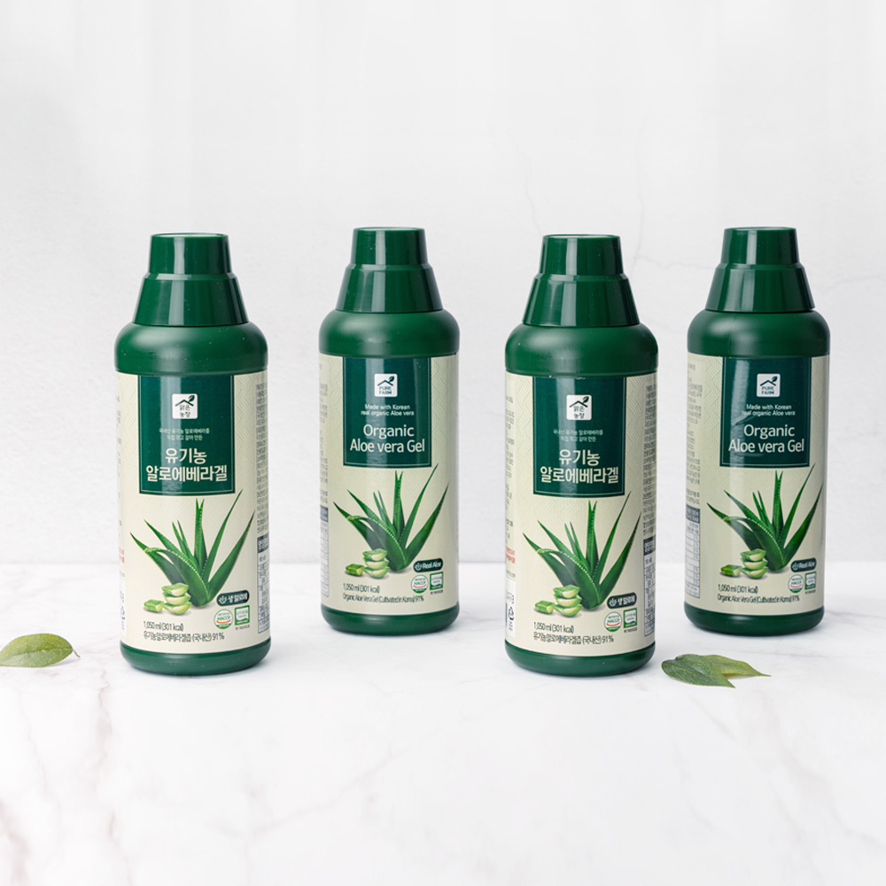 맑은농장 유기농 알로에 베라 겔 세트 1050ml x 4개입 먹는 알로에 - 상세 이미지 5