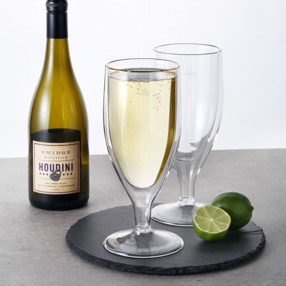 까사무띠 내열 이중유리컵 카페 유리잔 맥주잔 하이볼 / 560ml, 2개, 샴페인