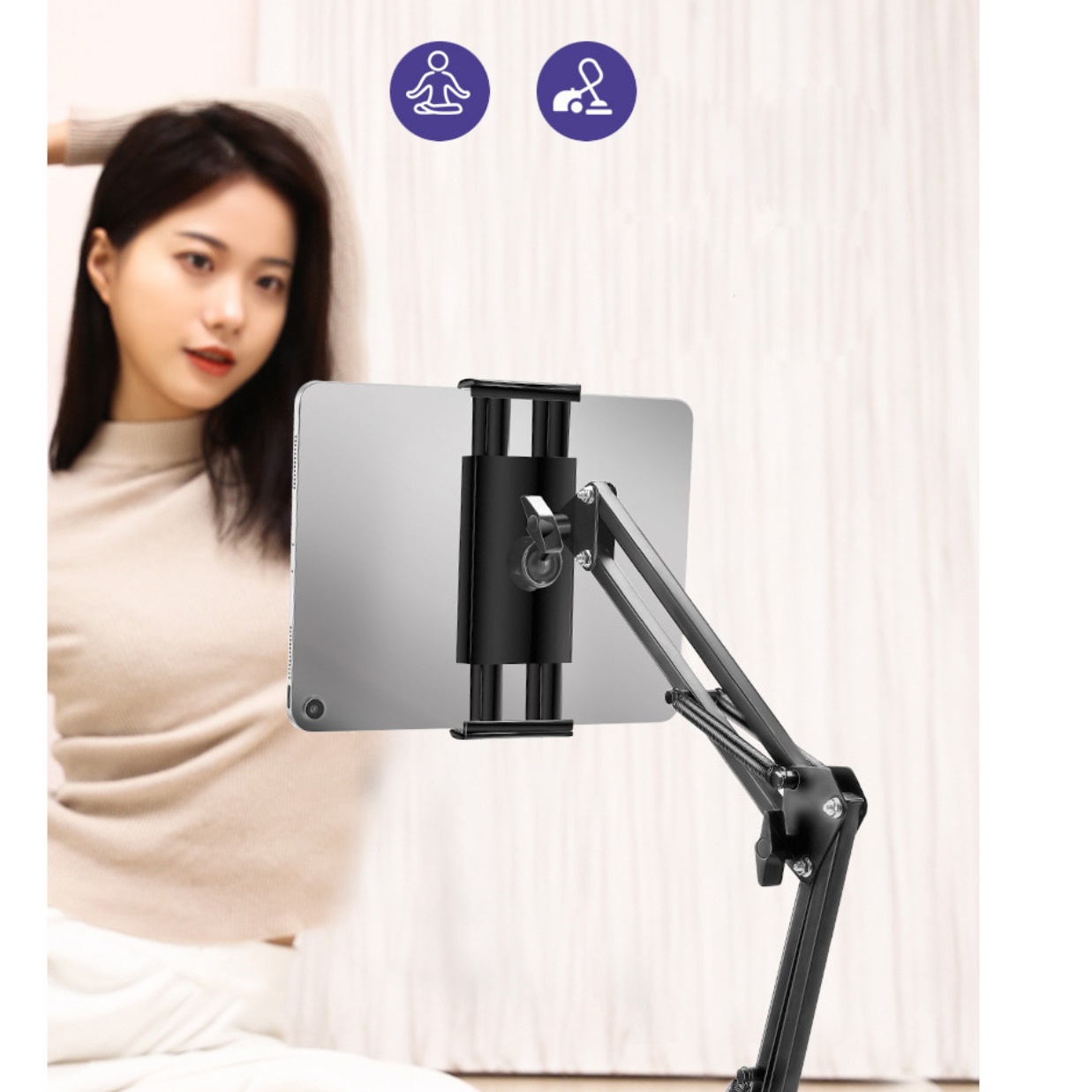 태블릿거치대 갤럭시탭휴대용거치대 암 태블릿삼각대  - 상세 이미지 4