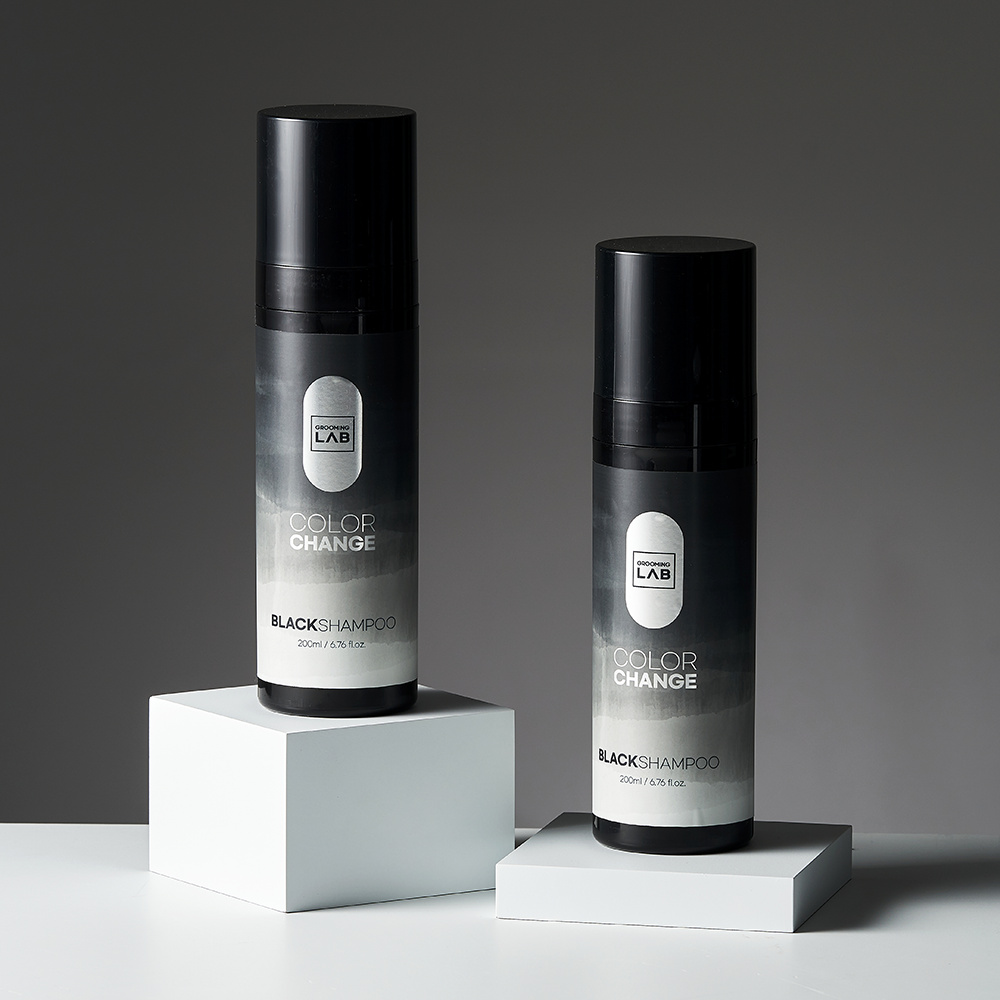 그루밍랩 염색샴푸 내추럴 새치 컬러체인지 블랙 샴푸 200ml 이미지 4
