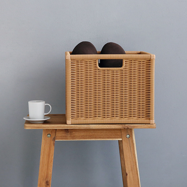 알로타 바스켓 6L 라탄 WP3001 305x305x240mm, 1단, 브라운 8741.1253 - 상세 이미지 2