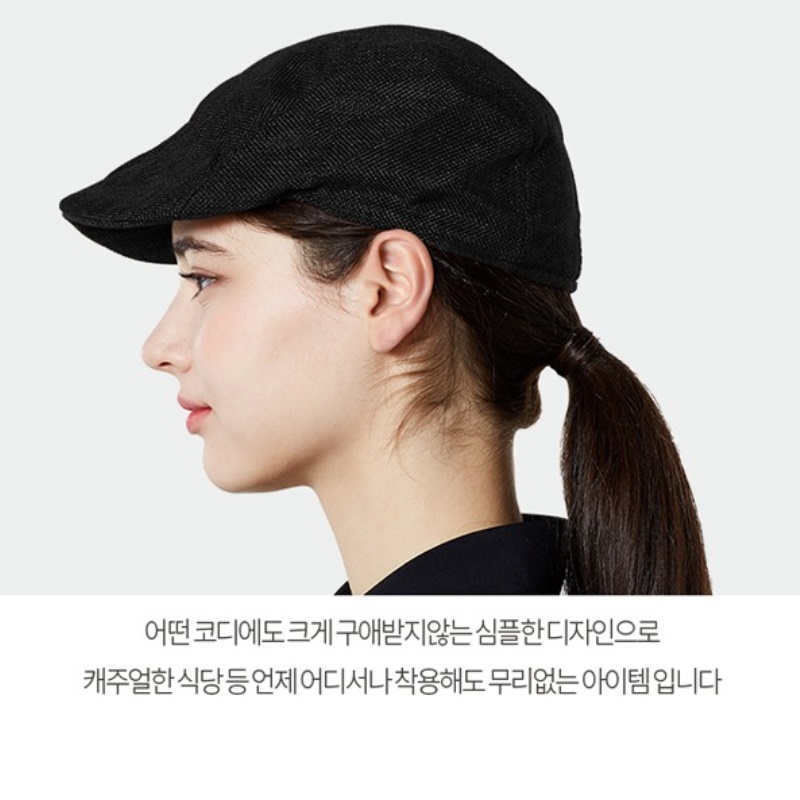 블랙 여자 남자 베레모 커피숍 모자 바리스타 모자 - 상세 이미지 5