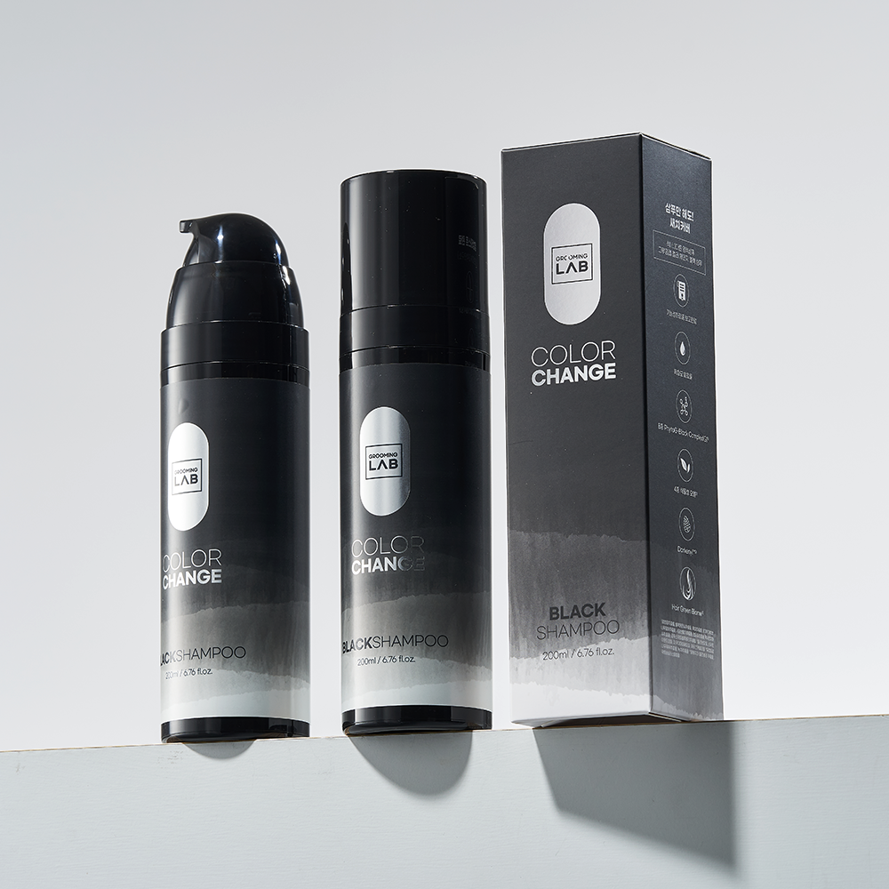 그루밍랩 염색샴푸 내추럴 새치 컬러체인지 블랙 샴푸 200ml 이미지 3
