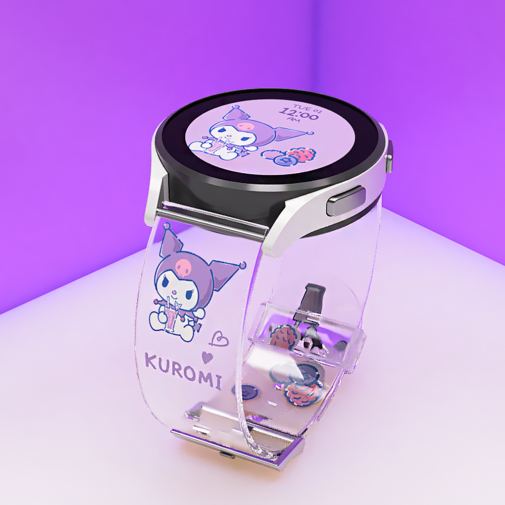 산리오 갤럭시워치 스트랩 7 6 5 4 클래식 호환 과일 밴드 시계줄 캐릭터 쿠로미 투명