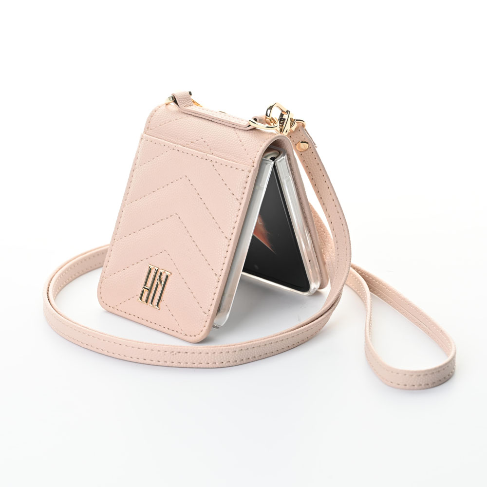 갤럭시 Z플립4 핸드백 목걸이 카드 수납 스트랩 케이스