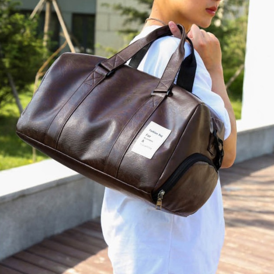 가죽 사각 소형 여행가방 1박 2일 여자 남자 여행용 가방 가벼운 보스턴 백 대형 더플