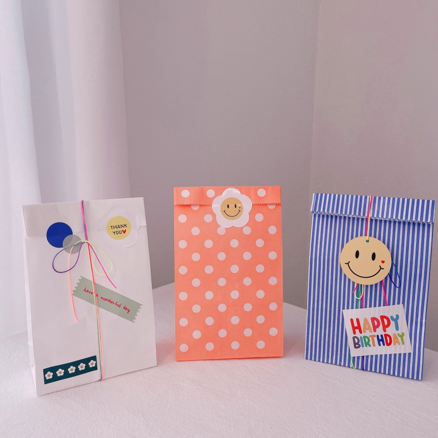 페이퍼백 봉투10p 답례품 선물 포장 빵 각대 봉투 구디백 화이트S 이미지 2