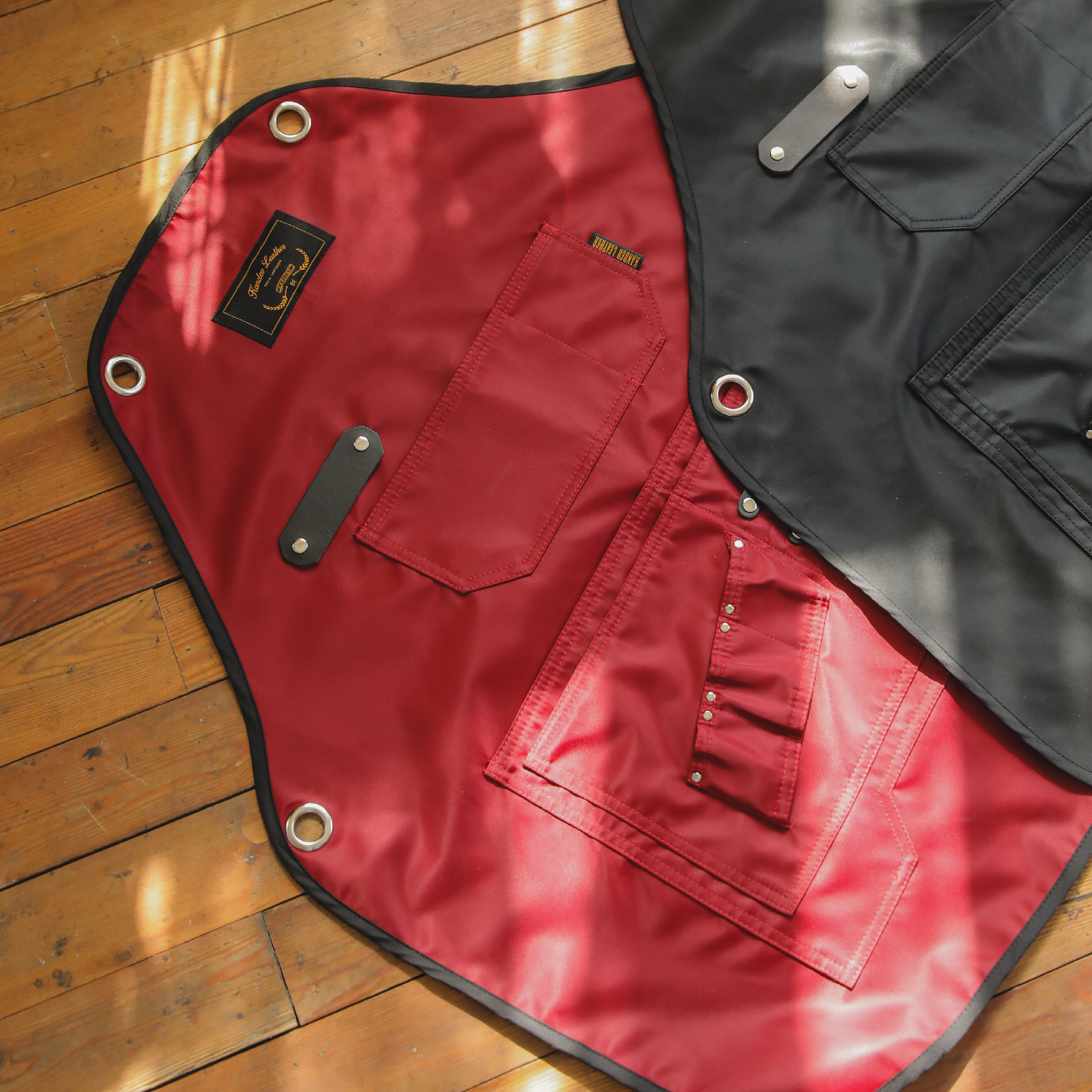 칸데오레더 레인져 버건디 공방 미용실 카페 미용사 바리스타 앞치마 가죽 방수앞치마