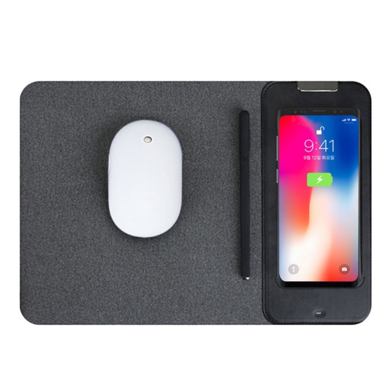 플라이토 고속 무선 충전 사무용 전문가용 사무실 가정용 게이밍 마우스 패드 H15M(소) 그레이