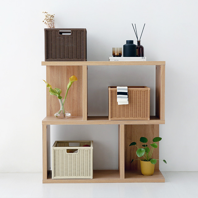 알로타 바스켓 6L 라탄 WP3001 305x305x240mm, 1단, 다크브라운 7375.1336 - 상세 이미지 4